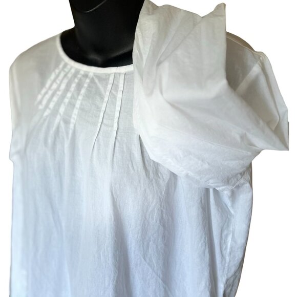 Benetton White Embroidered Cotton Blouse – Size M - Picture 8 of 15